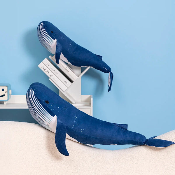 Large Size Blue Whale Plush Pillow Huge Bed Sofa Plush Cushion Cartoon Sea Animal