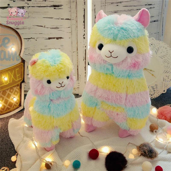 Rainbow Alpaca Plush Toy - Soft Alpacasso Stuffed Toy
