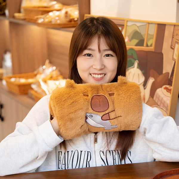 Capybara Hand Warmer Pillow Super Soft Keep Warm in Winter Comfy Stuffed Animal Cartoon Dolls