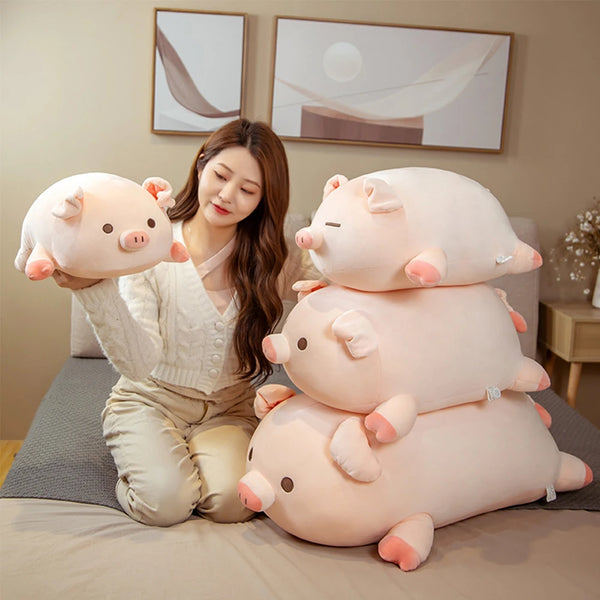 Cute Stuffed Pig Plush Toy – Soft Piggy Cushion Pillow for Kids and Comfort