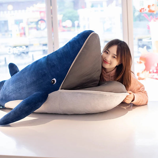 Blue Whale Doll Plush Toy Soft Aquatic Animal Plushie