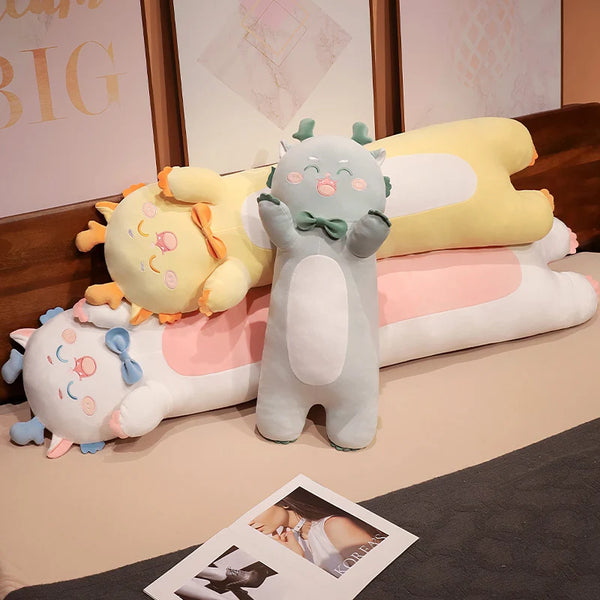 Washable Cartoon Dragon Long Pillow Plush Stuffed Sleeping Kawaii Animal