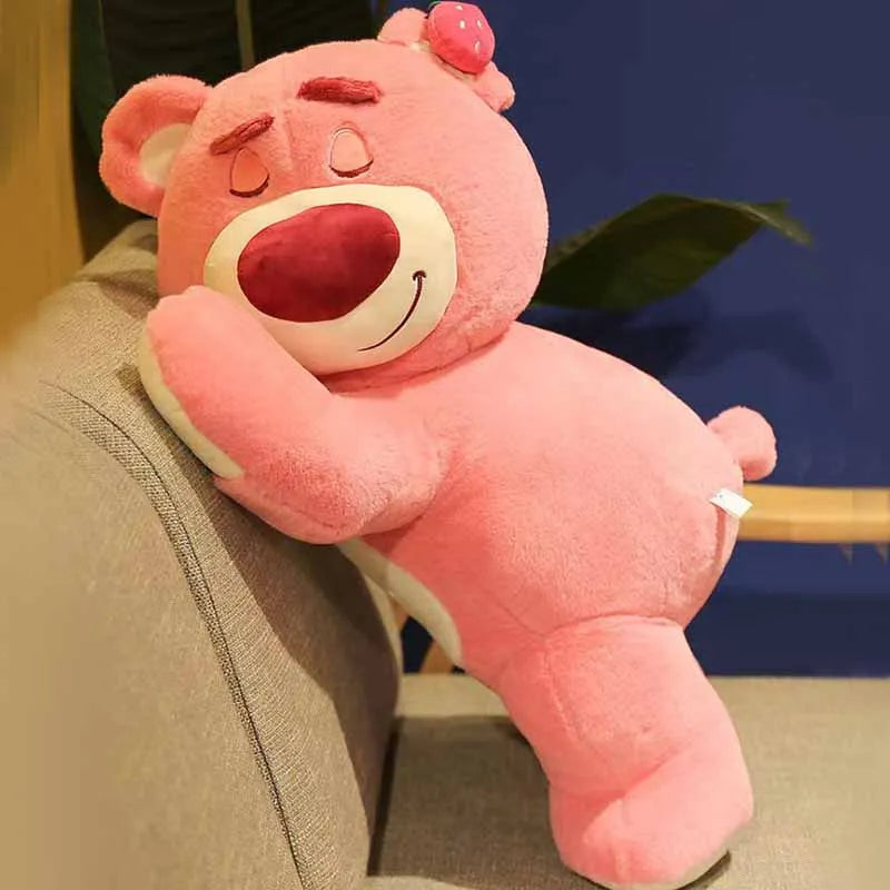 Disney Kawaii Strawberry Bear Doll – Cute Plush Animal Sleep Pillow for Girls’ Birthday
