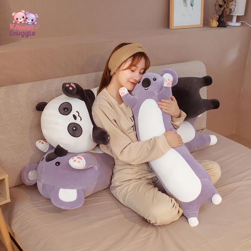 Kawaii Koala Panda Plush Pillow: Long, Cozy, and Cute Kawaii Snuggle