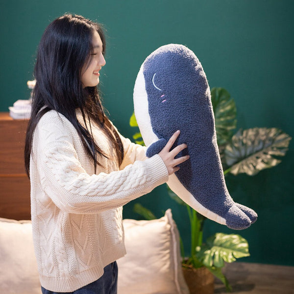 Adorable Fluffy Blue Whale Plushie