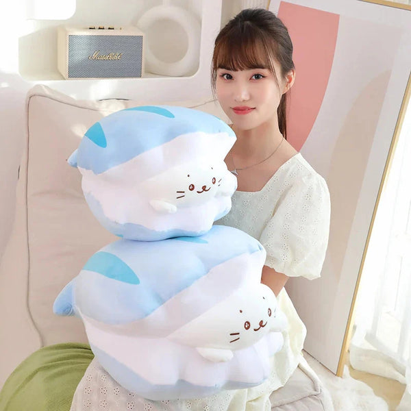 Blue Oyster White Seal Plushie