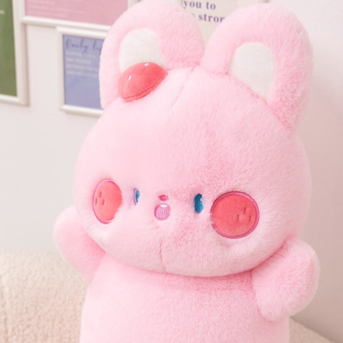 Buttons the Fluffy Pink Bunny Plushie