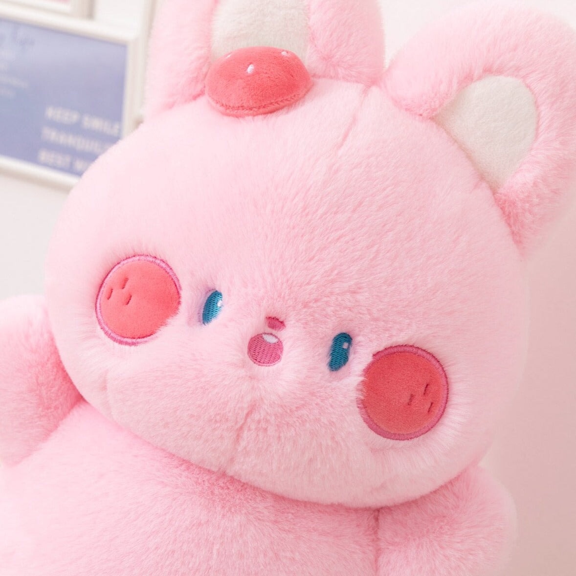 Buttons the Fluffy Pink Bunny Plushie