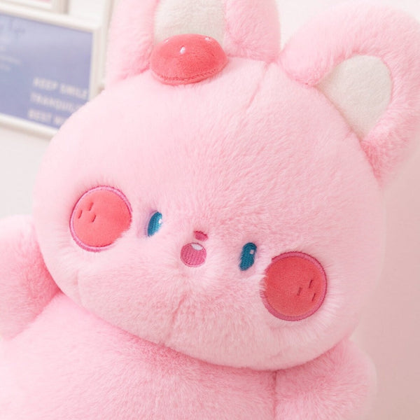 Buttons the Fluffy Pink Bunny Plushie