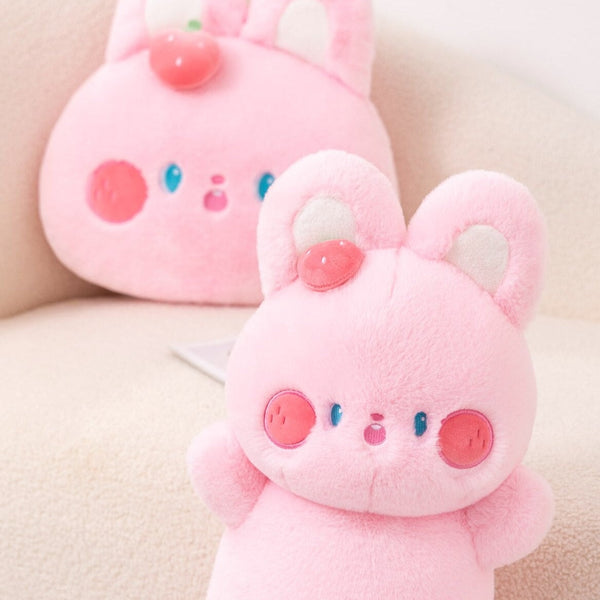 Buttons the Fluffy Pink Bunny Plushie