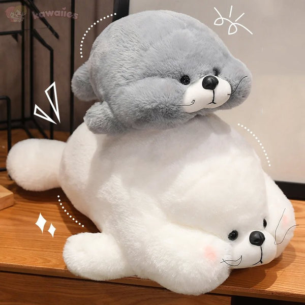 Chubby Cheeks White Grey Seal
