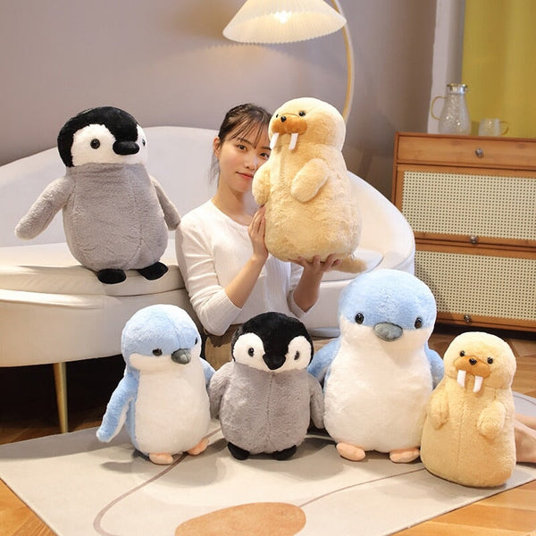 Cute Fluffy Penguin Walrus Plushies