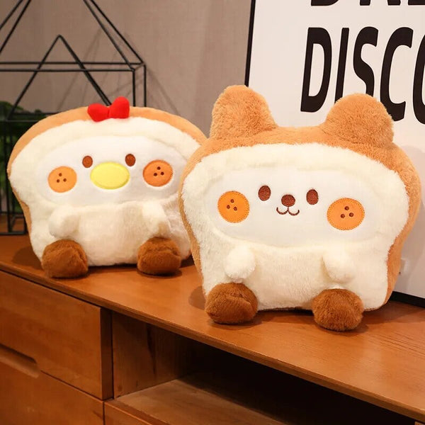 Fluffy Bunny Dog Chicken Toastie Bread Plushie