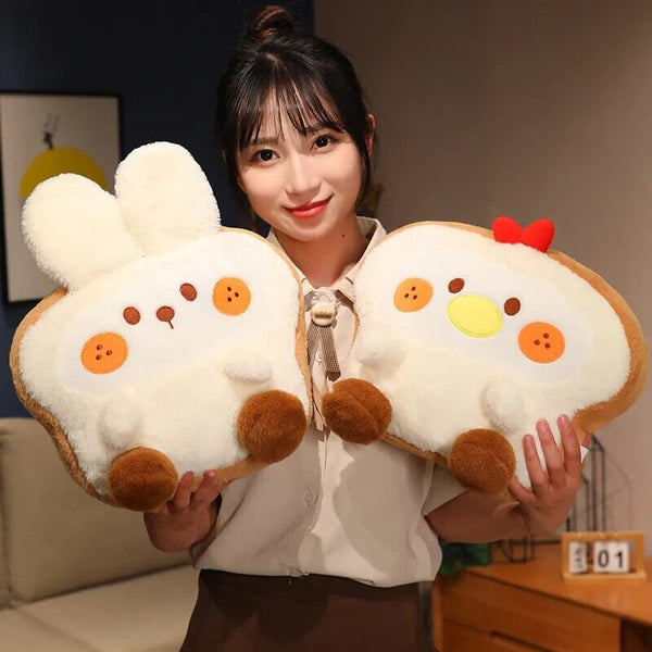 Fluffy Bunny Dog Chicken Toastie Bread Plushie