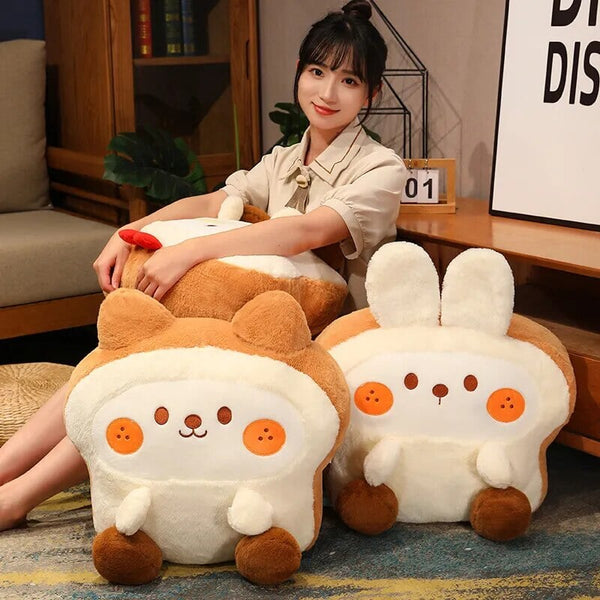 Fluffy Bunny Dog Chicken Toastie Bread Plushie