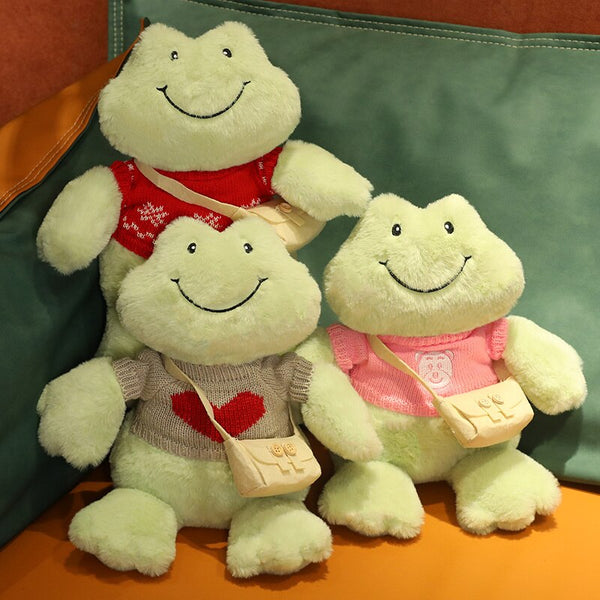 Fluffy Cheerful Frog Plushie Collection