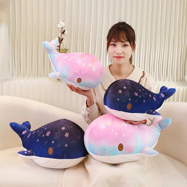 Galaxy Starry Kawaii Blue Pink Whale Plushies
