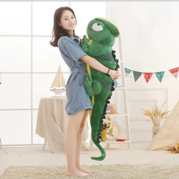 Giant Green Lizard Chameleon Plushie