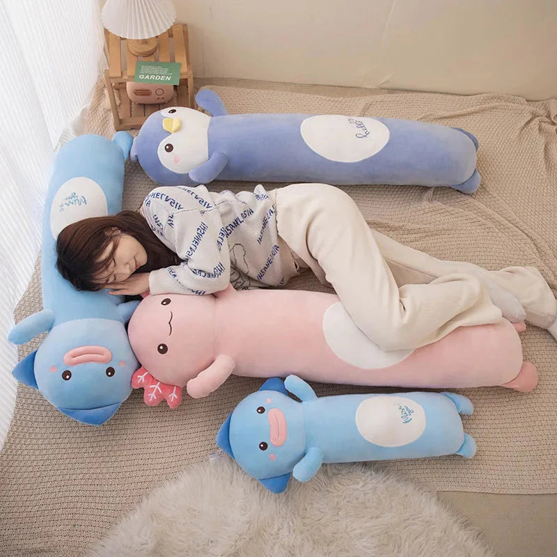 Long Snuggly Fish Axolotl Penguin Plushie Collection 2024