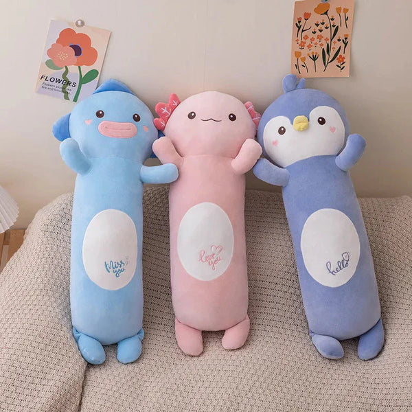 Long Snuggly Fish Axolotl Penguin Plushie Collection 2024