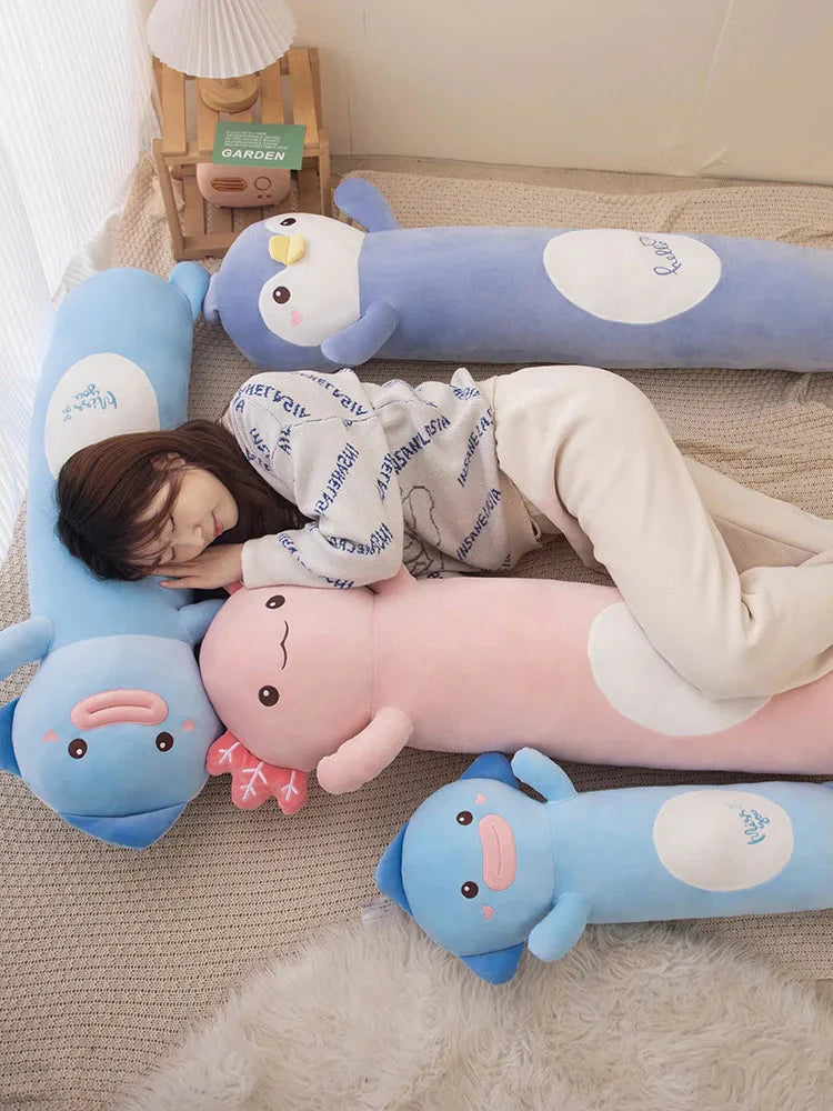 Long Snuggly Fish Axolotl Penguin Plushie Collection 2024