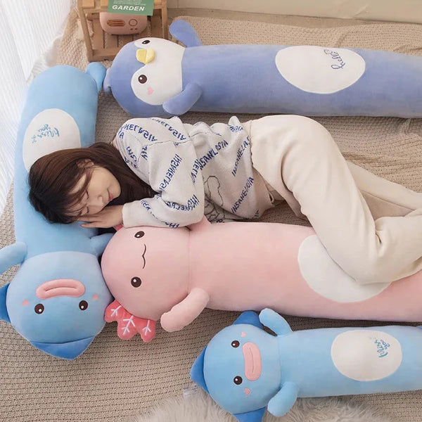 Long Snuggly Fish Axolotl Penguin Plushie Collection 2024