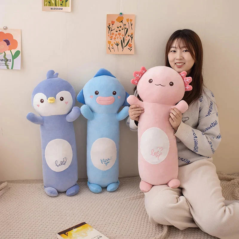Long Snuggly Fish Axolotl Penguin Plushie Collection 2024