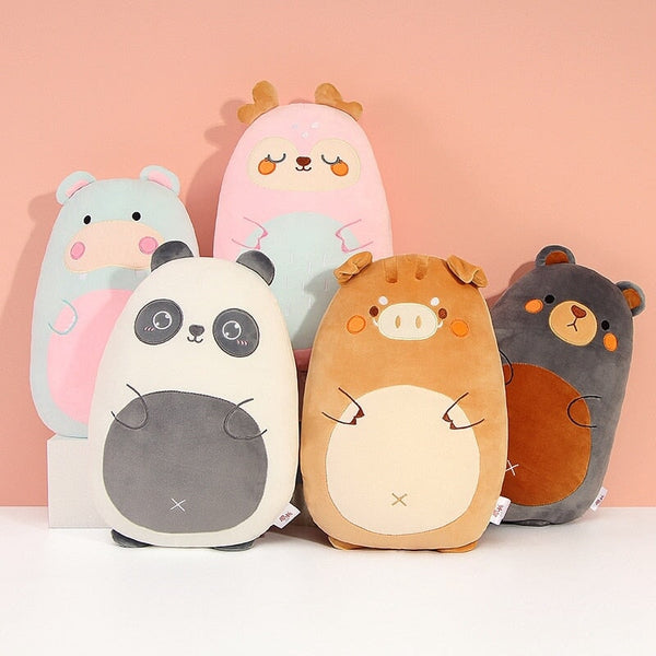 Pancake shaped Wild Animals Plushie Collection