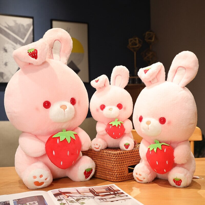 Pink Strawberry Bunny Rabbit Plush