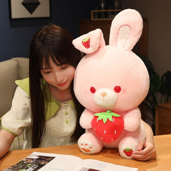 Pink Strawberry Bunny Rabbit Plush