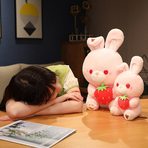 Pink Strawberry Bunny Rabbit Plush