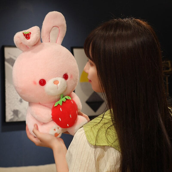 Pink Strawberry Bunny Rabbit Plush
