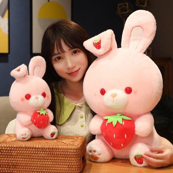 Pink Strawberry Bunny Rabbit Plush