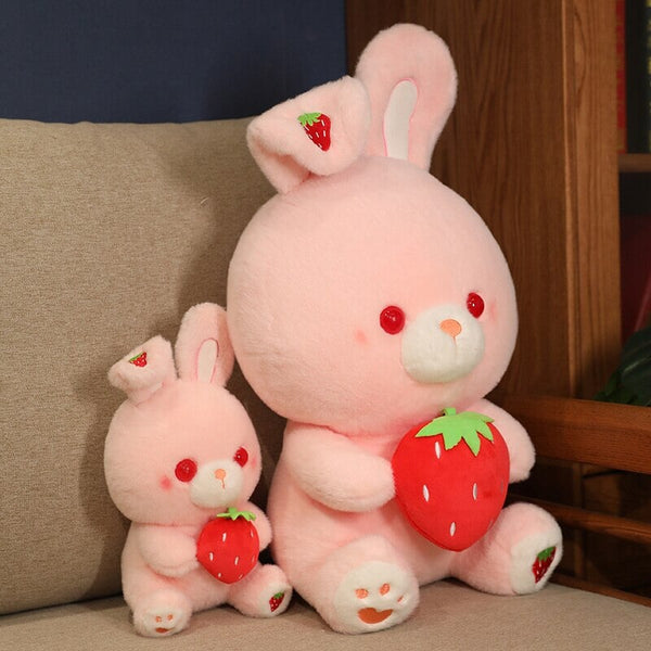 Pink Strawberry Bunny Rabbit Plush