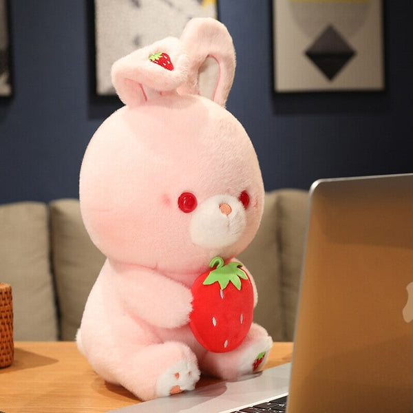 Pink Strawberry Bunny Rabbit Plush