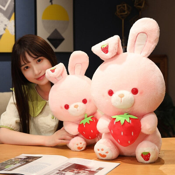 Pink Strawberry Bunny Rabbit Plush