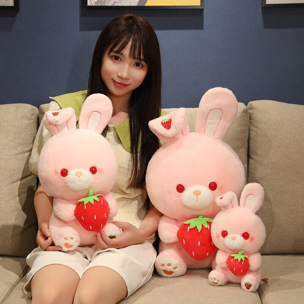 Pink Strawberry Bunny Rabbit Plush