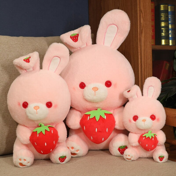 Pink Strawberry Bunny Rabbit Plush