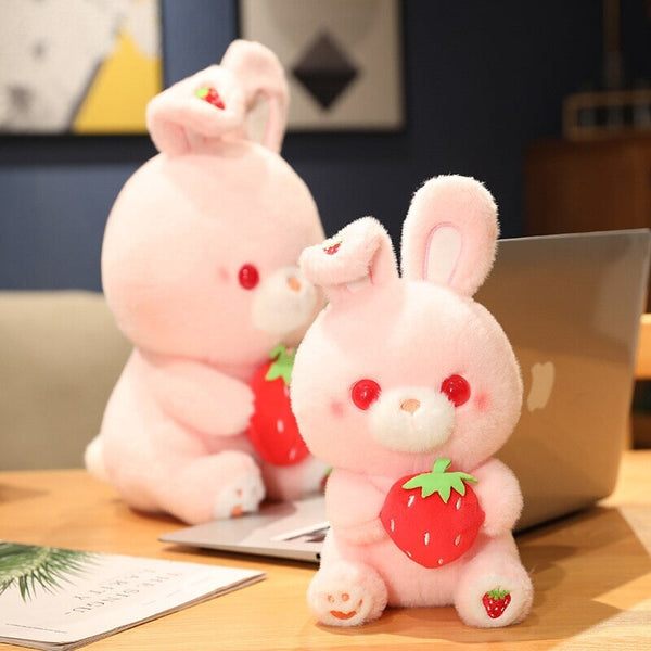 Pink Strawberry Bunny Rabbit Plush