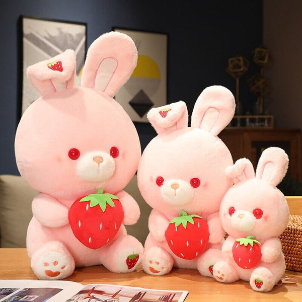 Pink Strawberry Bunny Rabbit Plush