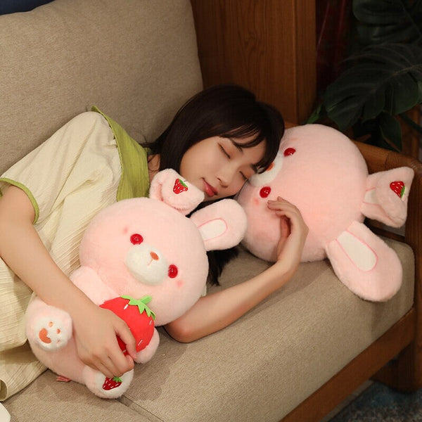 Pink Strawberry Bunny Rabbit Plush
