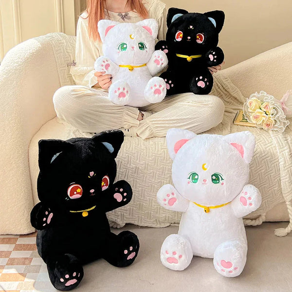 Sailor Moon Fluffy Black White Cat Plushies