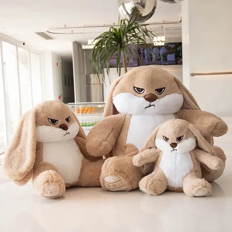 Spike the Angry Beige Fluffy Bunny Plushie