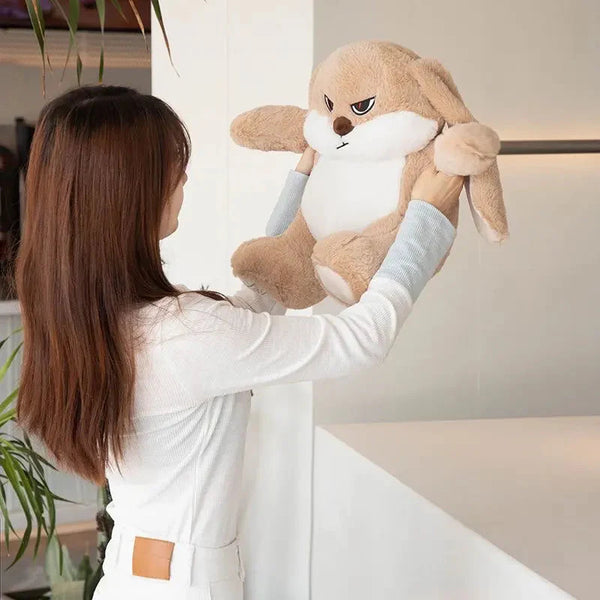 Spike the Angry Beige Fluffy Bunny Plushie