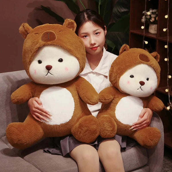 White Bear Capybara Costume Plushie