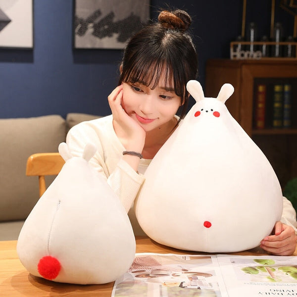 Zuki the White Bunny Plushie with Mini Face