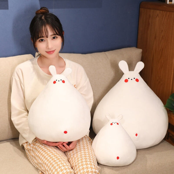 Zuki the White Bunny Plushie with Mini Face