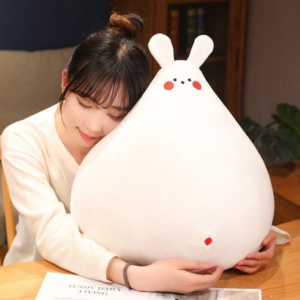Zuki the White Bunny Plushie with Mini Face