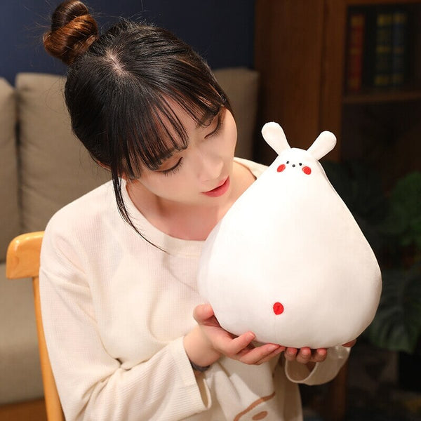 Zuki the White Bunny Plushie with Mini Face