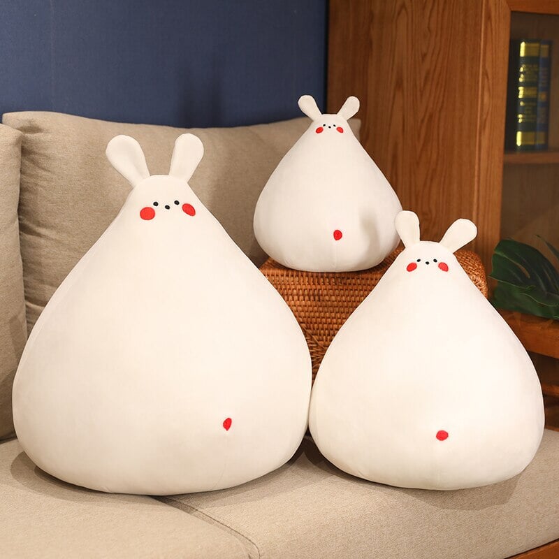 Zuki the White Bunny Plushie with Mini Face